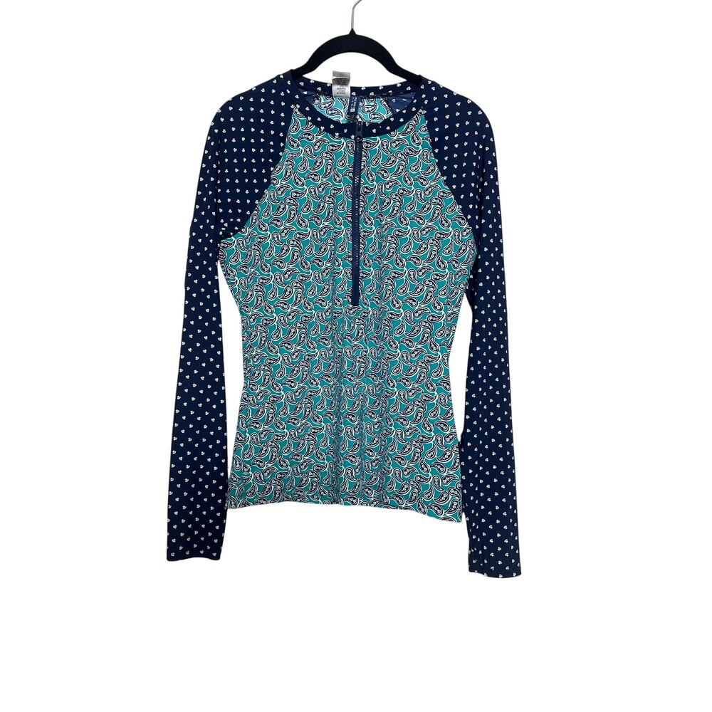 Sperry Long Sleeve Quarter Zip Rash Guard Womens Size Medium